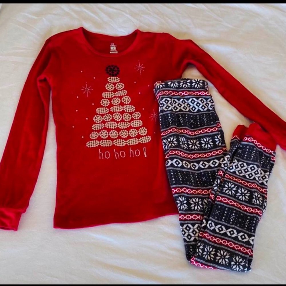 Petit Lem Christmas Holiday Fair Isle PJs Pajama Set Adorable Cozy Size 8